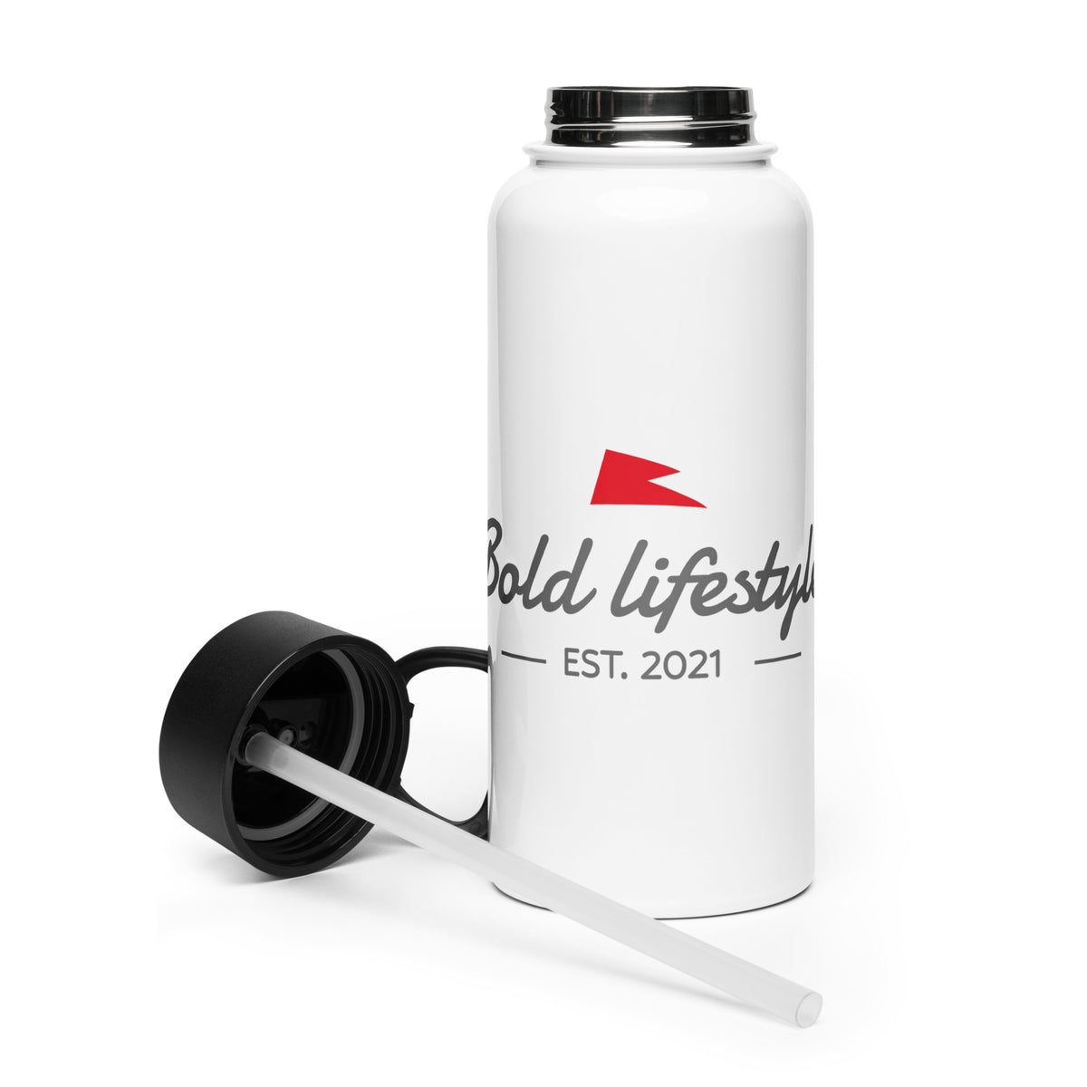 Bold Logo 32 oz Insulated Water Bottle — Straw Lid